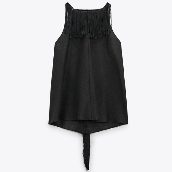 ZARA LINEN HALTER TOP SIZE S - Picture 4 of 6